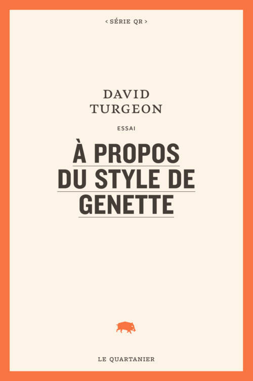 David Turgeon, À propos du style de Genette